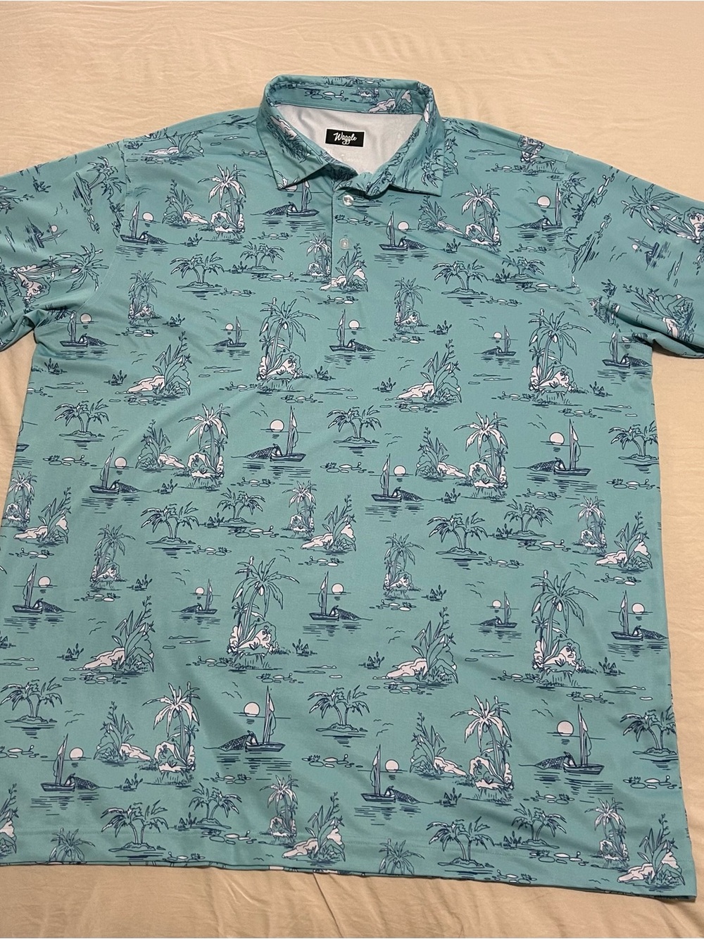 Waggle Everglades Short Sleeve Polo 2XL Golf Performance Preppy Athleisure